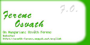 ferenc osvath business card